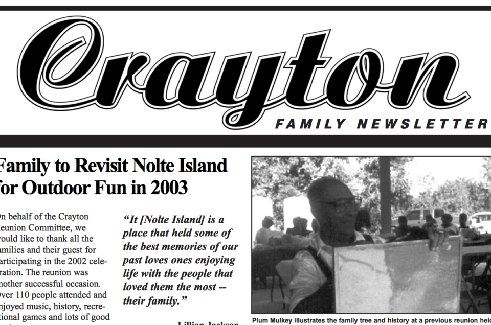 Crayton Family Newsletter 2003