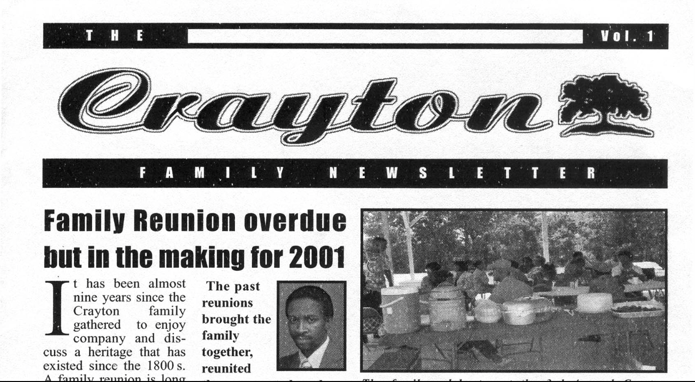 Crayton Family Newsletter 2001