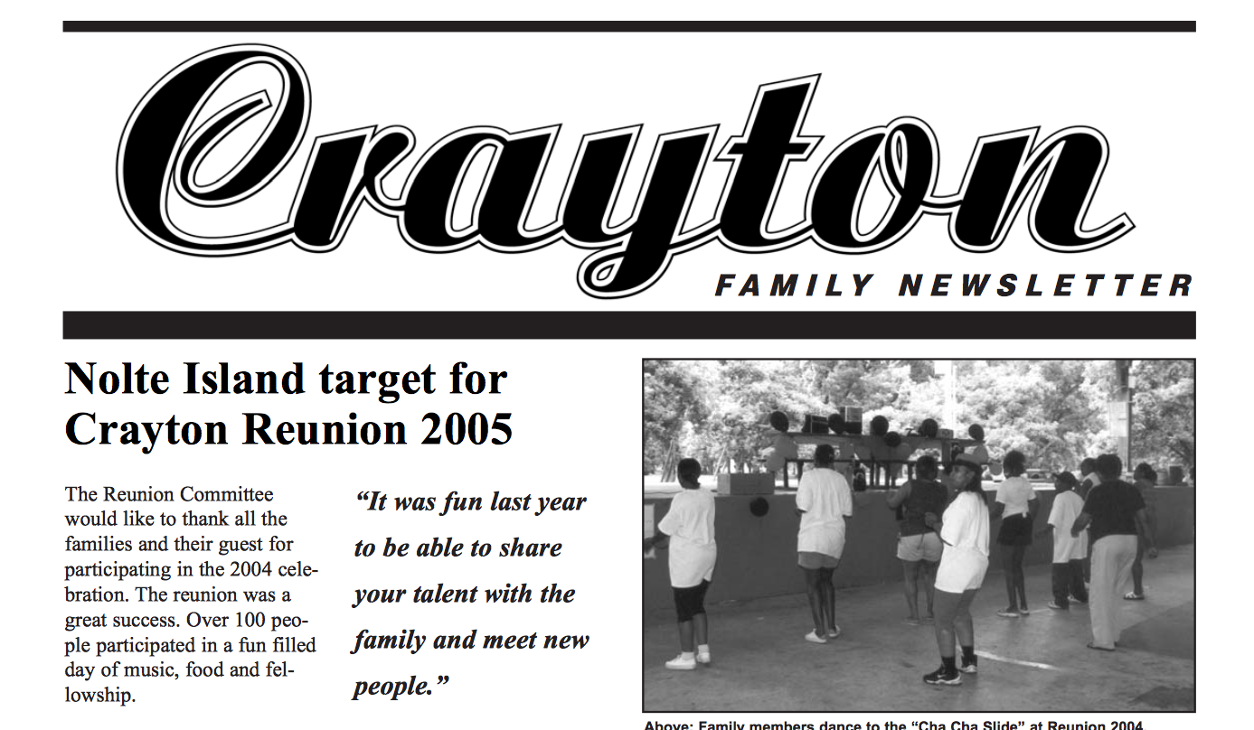 Crayton Family Newsletter 2005