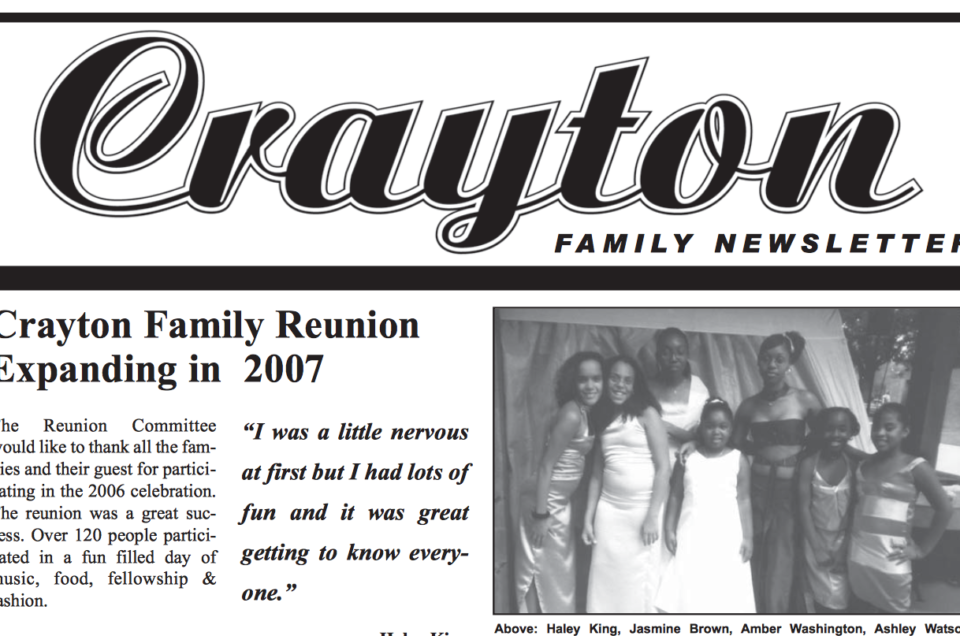 Crayton Family Newsletter 2007